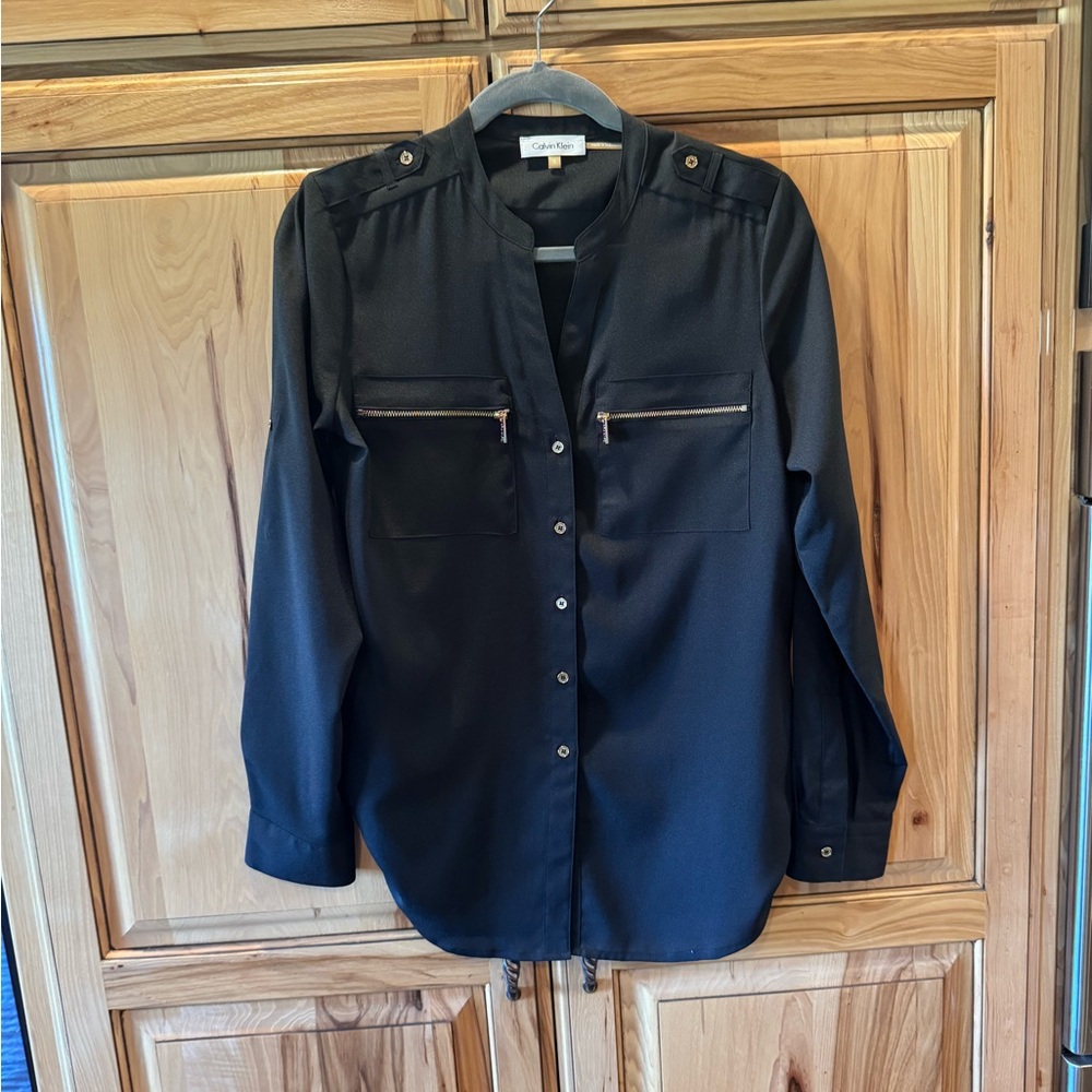 Calvin Klein Black Button Front Top